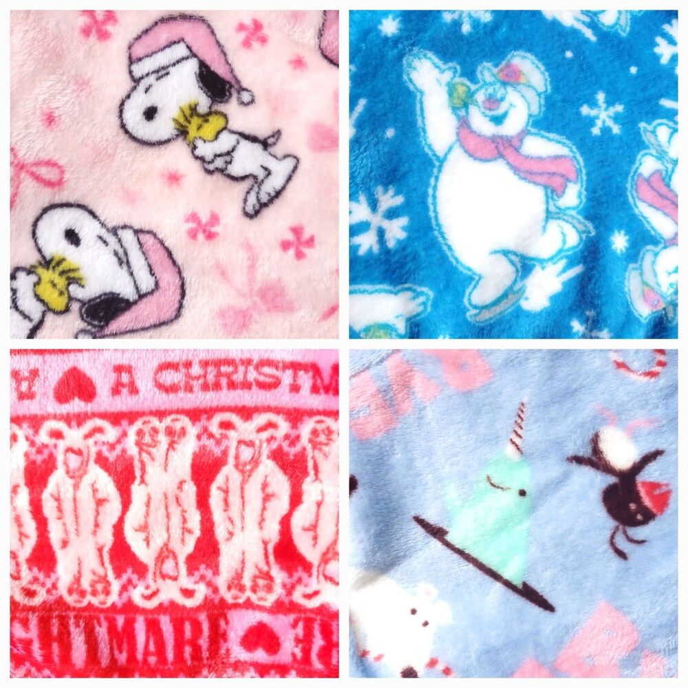 Christmas Pajama Sleep Shorts Womens XL Lot of 4 Fuzzy Soft Peanuts Frosty Elf - Picture 3 of 8